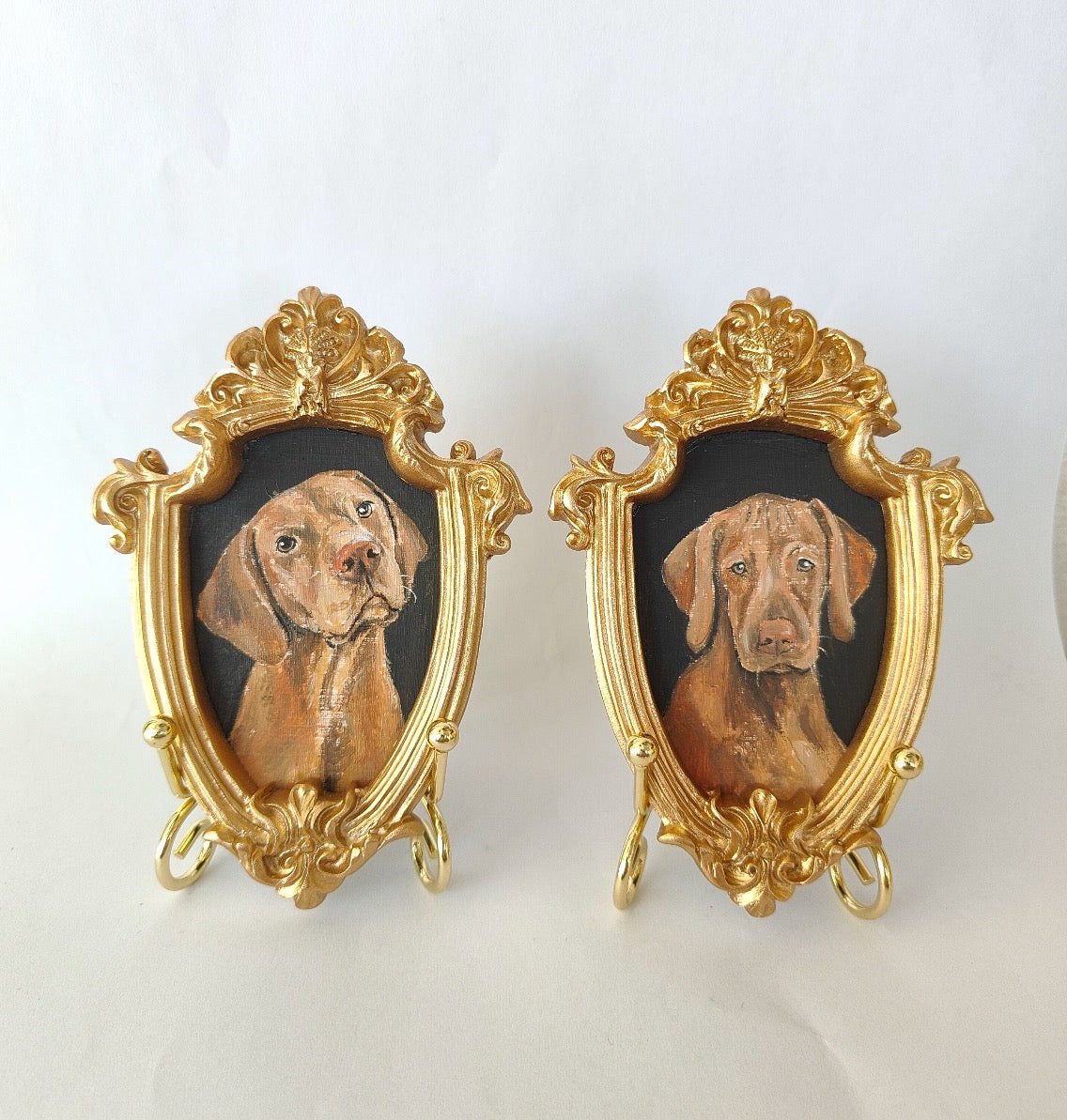 Personalisierter Haustier-Mini-Bilderrahmen mit Ölgemälde