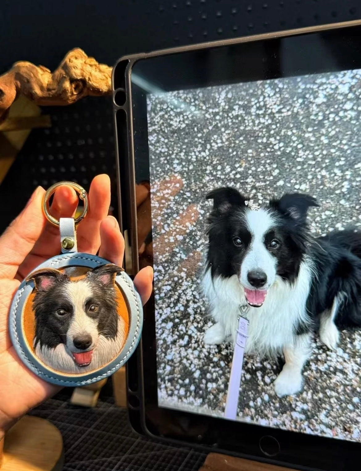 Personalisierter Haustier Schlüsselanhänger – 3D Ledergravur