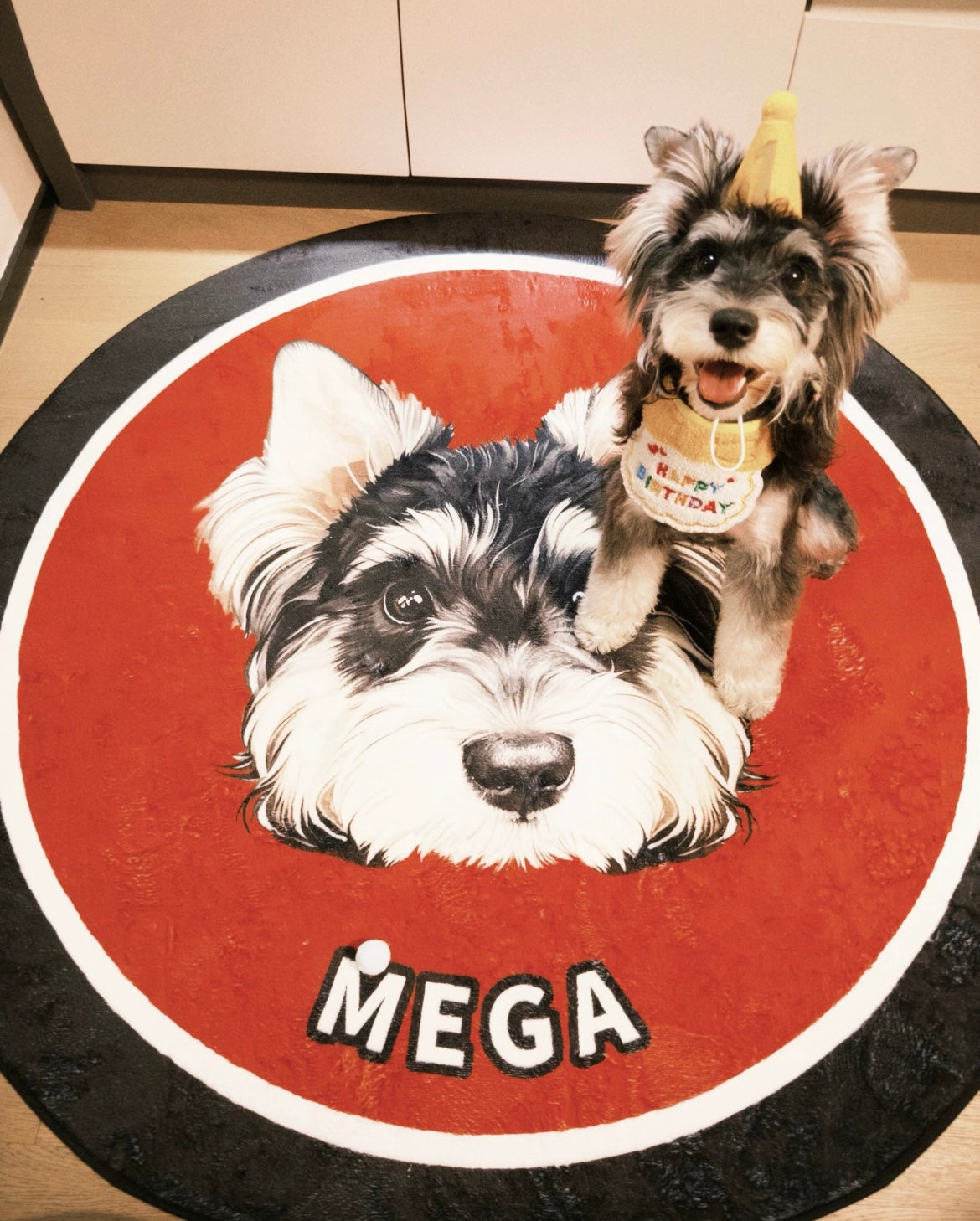 Produkt-Titel: Für immer bei dir: Personalisierter Gedenk-Teppich mit Tierportrait