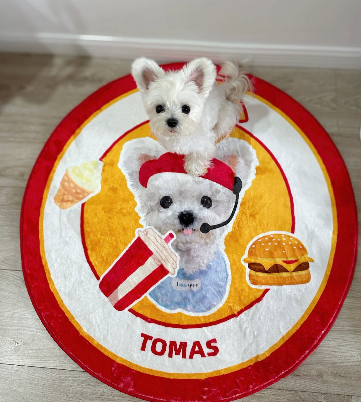 Produkt-Titel: Für immer bei dir: Personalisierter Gedenk-Teppich mit Tierportrait