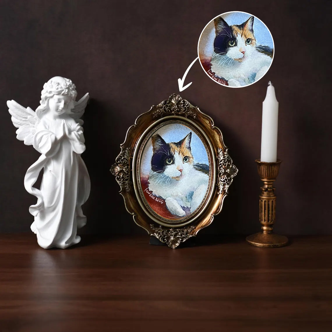 Personalisierter Haustier-Mini-Bilderrahmen mit Ölgemälde