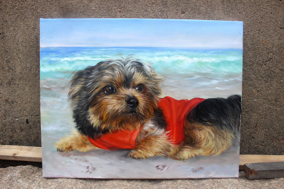 🎨 Personalisierte Haustier Acrylgemälde – Handgemalt auf Leinwand